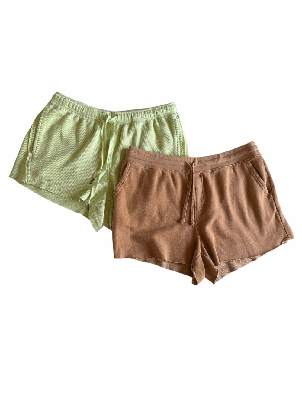 🌟aerie Two-Pack Athletic Shorts in Light Green and Orange